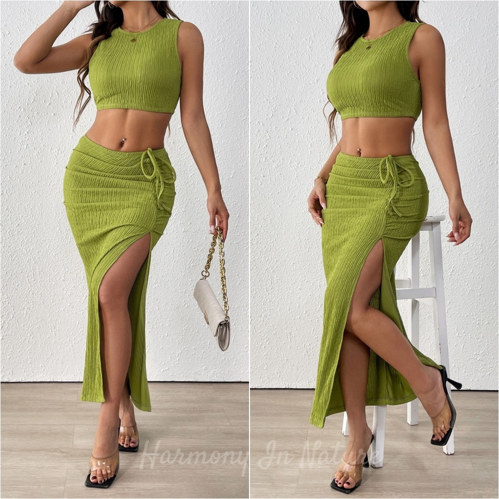 Electric Lime Skirt Set - Picture 3 of 15